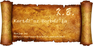 Kertész Borbála névjegykártya